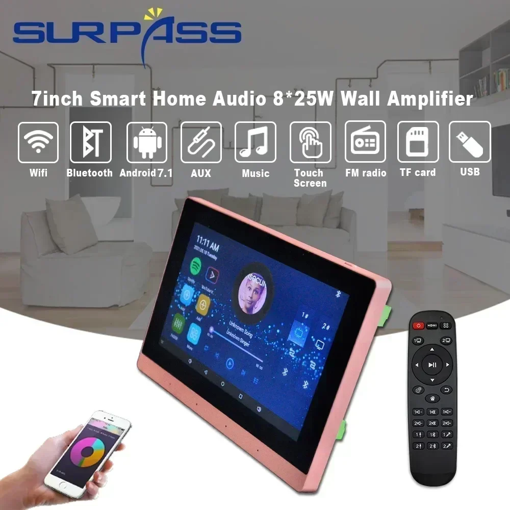 Audio Music Background - 7inch WiFi In Wall Amplifier Touch