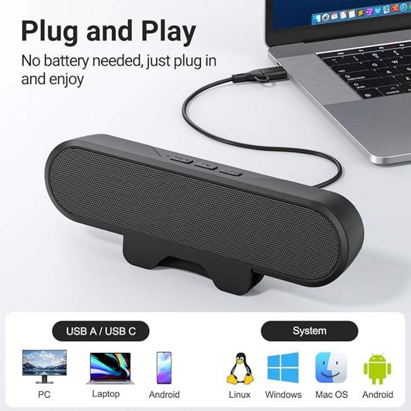 Portable Clip-on USB Soundbar  - огляд і ціна Audio Music Free Online